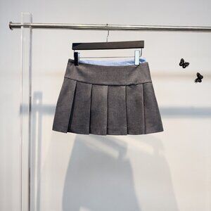 2026 New Bow-Knot Slit Pleated Mini Skirt